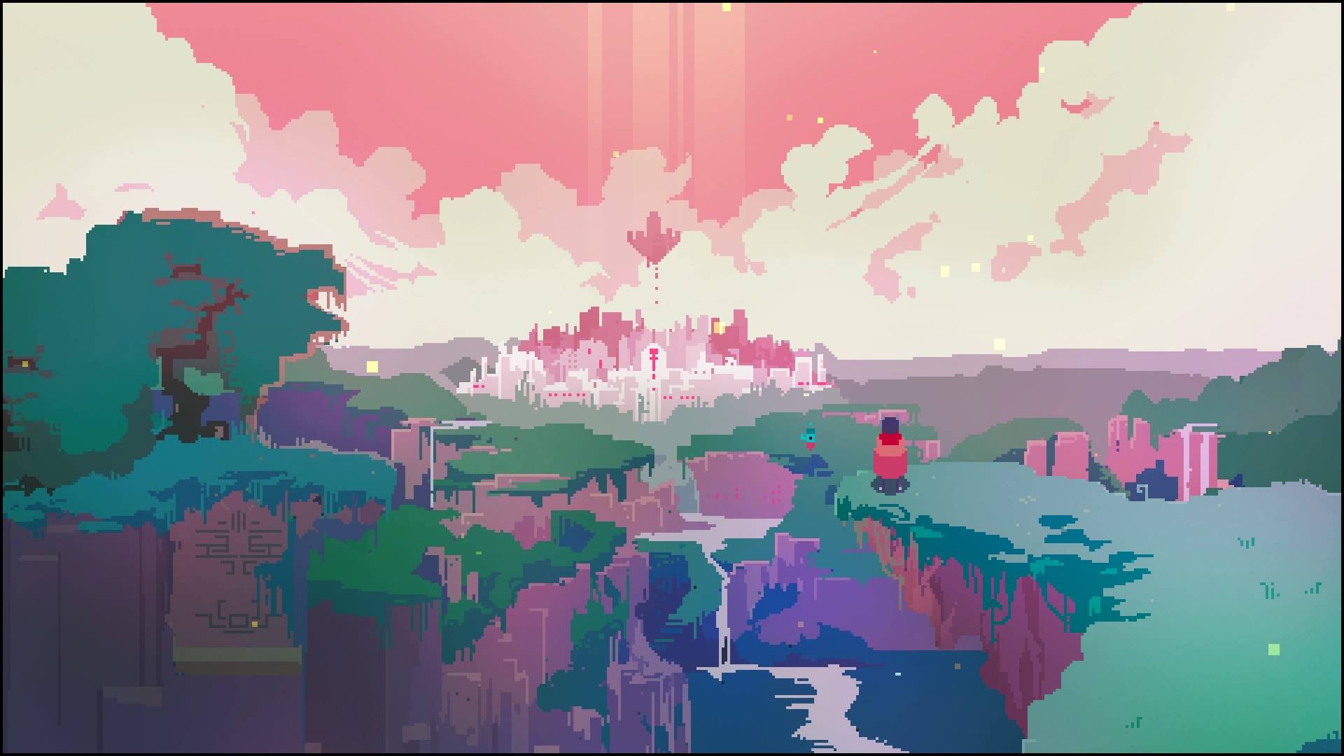 A arte pixelada de Hyper Light Drifter é de encher os olhos